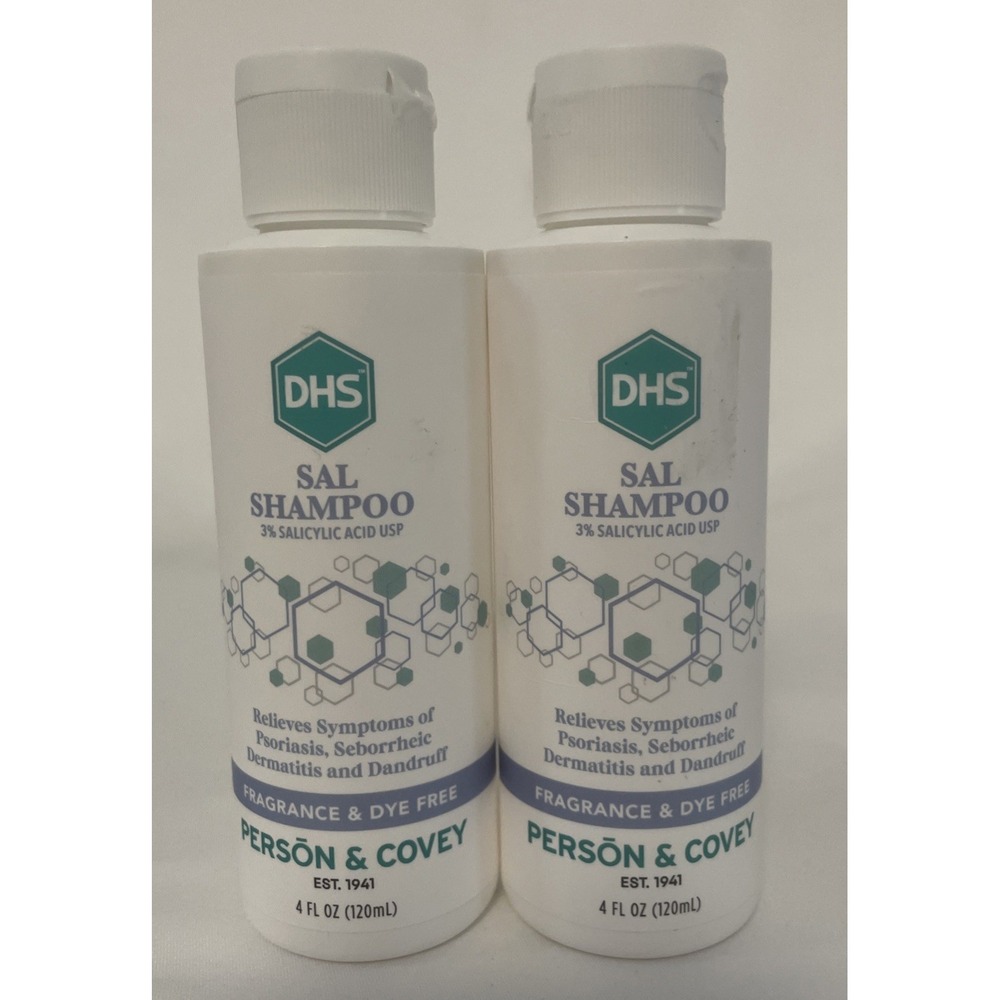 DHS SAL Shampoo Anti-Dandruff Psoriasis 3% Salicylic Acid 4oz (2 pack) NEW